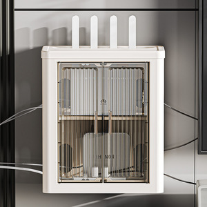 Router WiFi Storage Box Wall Mounted 2 Tier White Multifunctional Cable Management Rack - Product Image 5