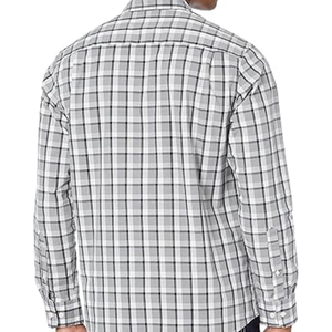 Camisa de vestir digital a cuadros para hombre, de verano, con cuello vuelto, manga larga, de algodón teñido en hilo, de un solo botón. - Product Image 2