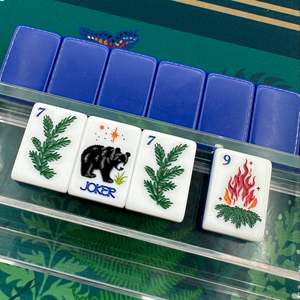 Tuiles de mahjong en <span class=keywords><strong>bois</strong></span> sauvage de style moderne, tuiles de mahjong américaines personnalisées, 4 couches, 160 pièces, luxe, acrylique, marque respectueuse de l'environnement - Product Image 4