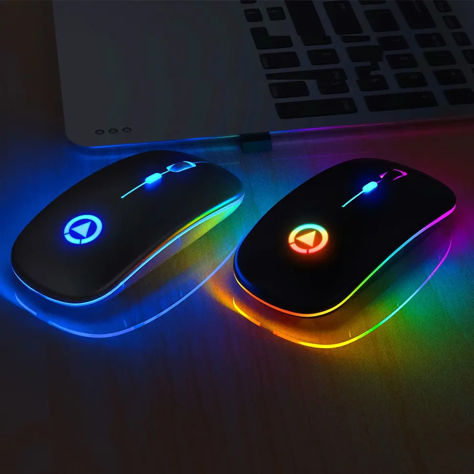 Seenda — souris sans fil de Gaming 2.4G, Rechargeable, sans fil, rétroéclairée RGB, Slim, Led, pour ordinateur PC