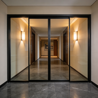 Puerta Corredera Minimalista Sunnysky, Vidrio Laminado, Resistente a Huracanes, Cerradura Multipunto, Acceso Premium para Patio de Villa