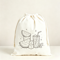 Pochette en toile personnalisée écologique à motif de dessin animé, avec cordon de serrage et poignée, logo imprimé à l'écran, robuste et réutilisable, vente en gros