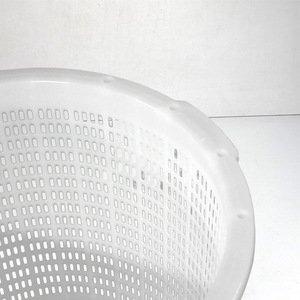 Round Plastic Turnover <b>Basket</b> With Handle Durable Household Laundry <b>Storage</b> Clothes Organizer - Product Image 2