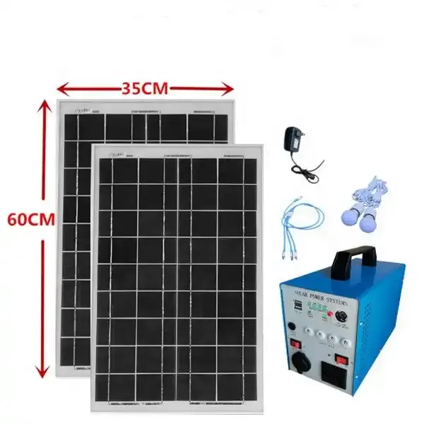 Estación generadora fotovoltaica Sistema Solar PV mini panel solar batería sistema de energía de iluminación sistema fuera de la red al aire libre