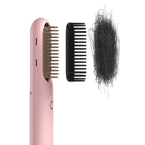 Peigne Lisseur Portable Sans Fil Chauffant avec Dents en Acier Inoxydable Noir+Blanc et Poignée en Plastique Durable pour - Product Image 1