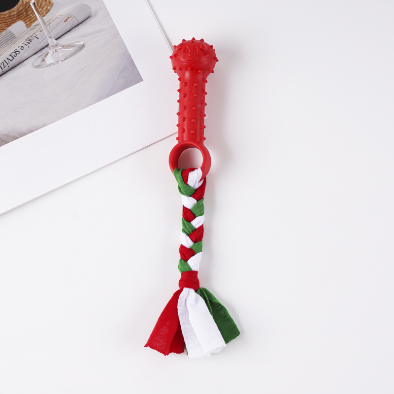 Tira de tela con cabeza de perro roja, 35 g, aproximadamente 18 cm.