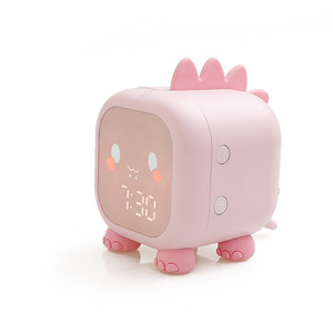 Mimo Children's Dinosaur <b>Alarm</b> <b>Clock</b> Pink Digital Timer Wake Up Light Voice Control <b>For</b> <b>Kids</b> Bedroom Decor - Product Image 5