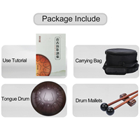 Jinfang High Purity 6-12inch 10 Notes Steel Tongue Drum Handpan Tank Drum Professional Percussion Instrument