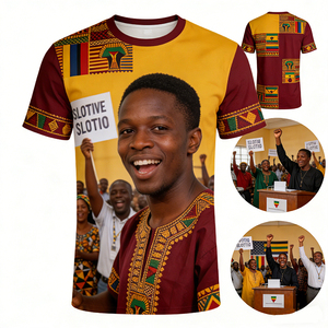 T-shirt promozionali in poliestere 100% da 130G, lavorate a maglia, ecologiche, personalizzabili con stampa completa del logo, per campagne africane e gruppi di riunioni - Product Image 4