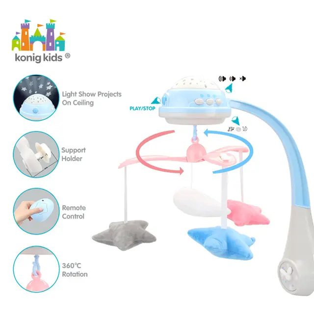 Konig Kids New Multi-functional Musical Mobile Baby Toys Bed Hanging Bell Cloth Baby Mobiles Baby Nursery Mobile