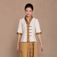 Uniformes de spa thaïlandais, vêtements de massage, vêtements de travail pour esthéticiennes en Thaïlande, costume élégant, vêtements de travail pour salon de beauté, uniforme de serveur