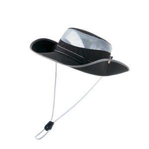 Sombrero de Sol de Ala Ancha de Secado Rápido, Transpirable, con Protección UV, para Pesca, Viajes y Actividades al Aire Libre, Talla Ajustable, Color Negro - Product Image 1