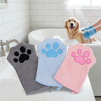 Gant de toilettage réutilisable en microfibre absorbante à séchage rapide et facile à nettoyer pour chiens et chats – Idéal pour le dropshipping