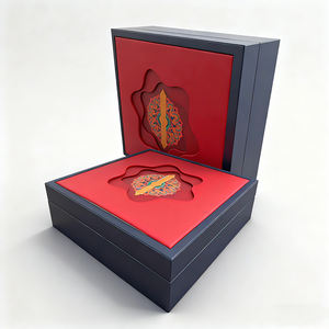 Özel Tasarım Lüks Taşınabilir Oyuk Spiral Baskılı Ahşap Kuş Yuvası Hediye Kutusu Kırmızı Doğal Tasarım ile - Product Image 3