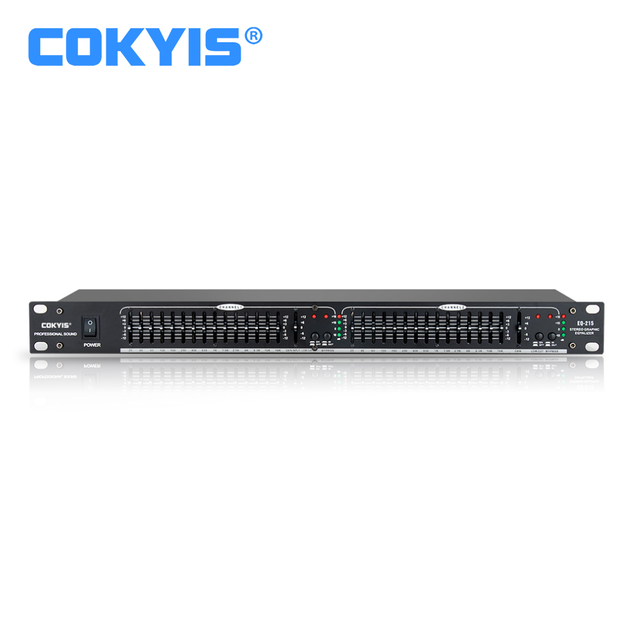 COKYIS Professional Audio EQ-215 2-Channel 15-Band Balanced Metal Equalizer Sound Equipment Mixer Amplifier for KTV/Wedding