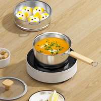 Casserole à sauce en acier inoxydable 316 de qualité alimentaire, triple épaisseur, avec couvercle en verre, pour faire bouillir et cuire les nouilles