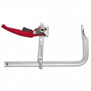 Abrazadera de acero templado Fervi para mecánicos, 120 mm de longitud, con mango rojo y mandíbula ajustable - Product Image 2