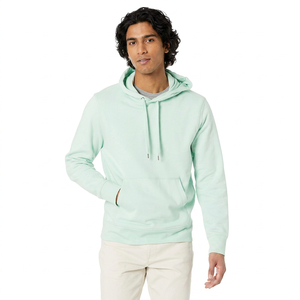 Custom Men's Streetwear Hoodies OEM 400gsm-600gsm Heavy Weight Cotton Fully Embroidered No <b>String</b> Washed Hoodies - Product Image 1