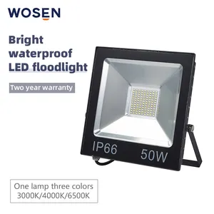 WOSEN lampu sorot Led 10W 20W 30W 50W 100W 5 tahun garansi 13000lm 130lm/w 60Hz kaca Tempered sudut jalan 240w