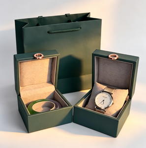 Boîte de rangement élégante pour bijoux de couleur verte avec bouton en or rose pour l'organisation de tous types de bijoux - Product Image 6
