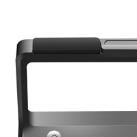 Support d'écran ergonomique moderne en aluminium et MDF UPERGO, stable, avec USB, pour ordinateur de bureau, noir/hickory, pour bureau commercial