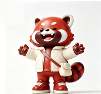 Figura Coleccionable de Panda Rojo Personalizada, Estatua de Dibujos Animados en ABS, Fábrica China OEM, Figura Personalizada para Mercancía de Marca al por Mayor