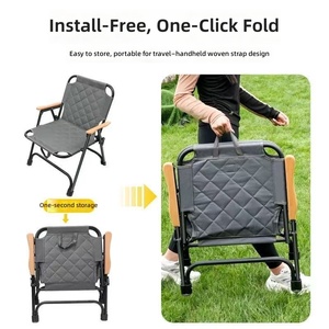 Chaise pliante d'extérieur double tube en forme de fer à cheval, <span class=keywords><strong>tabouret</strong></span> portable, table de <span class=keywords><strong>camping</strong></span> renforcée, pour balcon, cour et loisirs - Product Image 2