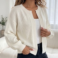 Rundhals-Cardigan 2026 Neuer Stilvoller Retro Europäischer und Amerikanischer Langarm-Herbst- und Winter-Strickpullover für Damen