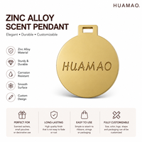 Bouteille de parfum ronde en alliage de zinc, étiquette métallique, plaque de logo polie, fabricant de logos personnalisés