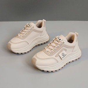 Zapatos de Mujer 2026, Impermeables, Casuales, Transpirables, Blancos, con Cordones, Punta Redonda, Suela Plana, para Primavera, Otoño e Invierno - Product Image 2