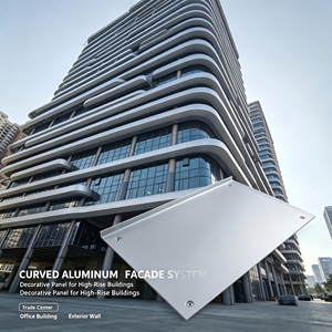 Système de façade en aluminium courbé moderne, panneau mural décoratif extérieur pour immeuble de bureaux, centre commercial - Product Image 1