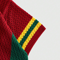 Pulls en tricot de football personnalisés OEM/ODM à manches courtes avec logo brodé en jacquard à lettres |   Fabricant de vêtements en tricot