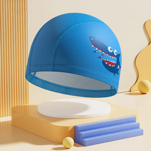 Niños logotipo personalizado lindo dibujos animados <span class=keywords><strong>piscina</strong></span> <span class=keywords><strong>gorro</strong></span> de natación niños y niñas tela colorida lindos niños gorros de natación - Product Image 6