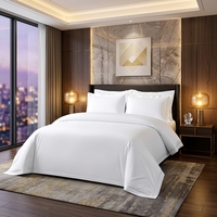 Ensemble de literie d'hôtel de luxe sur mesure, taille lit king queen, 5 étoiles, 100% coton blanc, draps de lit d'hôtel