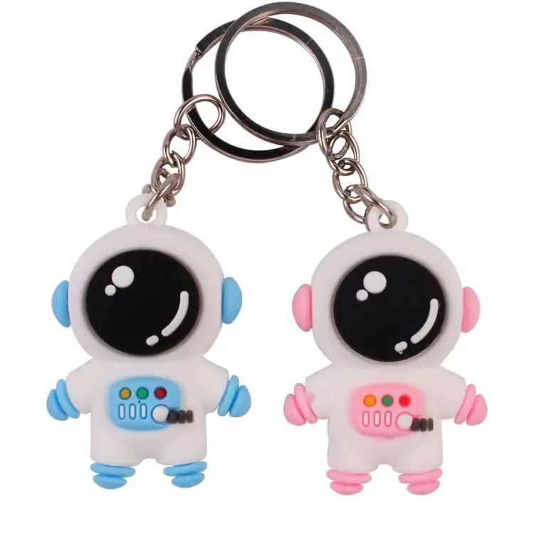 3D Keychain סט Custom 3D גומי חמוד אסטרונאוט חלל Keychain מפלגה טובות תודה לך תג מפתח שרשרת עבור מסיבת יום הולדת תינוק