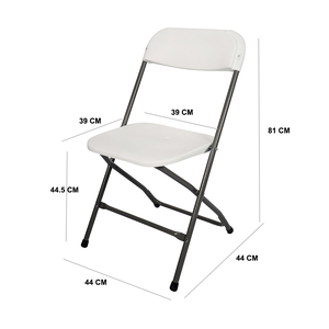 Lot <span class=keywords><strong>de</strong></span> 10 chaises pliantes d'extérieur en plastique moulé par injection en <span class=keywords><strong>résine</strong></span> PP blanche pour mariage, événements et camping - Product Image 1