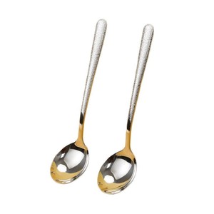 Cuillère élégante en acier inoxydable 304 avec motif diamant, durable pour la cuisine occidentale, la crème glacée et les dîners. - Product Image 3