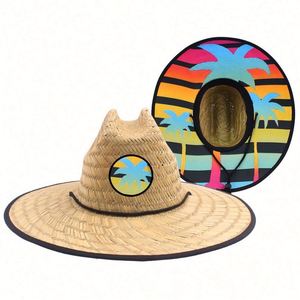 Lifeguard Beach Straw <b>Hat</b> for Surfing Customized <b>Summer</b> Straw Beach <b>Hat</b> Lifeguard Straw <b>Hat</b> - Product Image 5