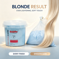 Poudre décolorante anti-jaunissement extra forte sans dommages pour usage professionnel en salon, décoloration intense jusqu'à 9+ niveaux
