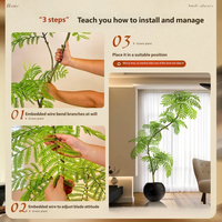 Arbre artificiel Jacaranda en pot sur pied, plante artificielle décorative pour salon, côté canapé, ornement d'intérieur type bonsaï