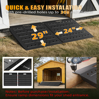 Rampe de garage JH-Mech pour tondeuse autoportée, robuste, capacité 1800 lb, 29 x 48 pouces, antidérapante, en acier noir