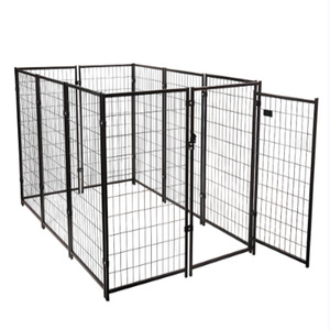 Orta boy açık taşınabilir köpek çit ev galvanizli çelik tel örgü köpek kafesi katı Metal evcil hayvan sandığı kulübesi taşıyıcı kutulu - Product Image 1