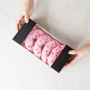 Cajas para Pastelería, Cajas Desechables para Donuts con Ventana Transparente, Cajas de Papel Negro para Empacar Galletas, Muffins, Cupcakes y Mini Pasteles - Product Image 3