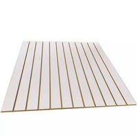 Panneau mural en MDF rainuré, panneau acoustique en fibre de bois, bande décorative rainurée pour intérieur, 1220x2440mm
