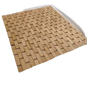 天然竹制浴垫-浴室和厨房地毯浴垫配件，用于浴缸水疗桑拿地板和淋浴门台阶