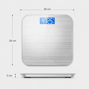 Balance numérique haute précision 180 <span class=keywords><strong>kg</strong></span>, verre trempé brossé <span class=keywords><strong>argent</strong></span>é, écran LCD rétroéclairé bleu, appareil personnel précis pour la maison - Product Image 3