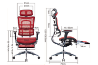 Chaise de bureau de luxe à dossier haut avec accoudoirs 3D, cadre en aluminium massif, chaise de jeu ergonomique avec repose-pieds