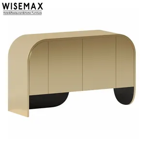 WISEMAX 가구 현대 측면 캐비닛 거실 가구 북유럽 크리에이티브 솔리드 오크 나무 식당 용 3 도어 찬장