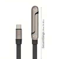 Kabel Pengisian Cepat 240W Braided Type-C ke Type-C dengan Penyangga Ponsel Lipat yang Dapat Disesuaikan dan Desain Tahan Lama untuk Ponsel
