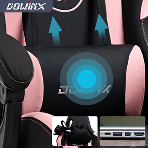 Dễ Thương Chơi Game Ghế Với Mèo Tai Ngả PC Trò Chơi Ghế Máy Tính Ergonomic Ghế Máy Tính Với Chỗ Để Chân Cho Cô Gái Trẻ Em Màu Đen Màu Hồng - Product Image 3